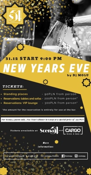 Welcome New Year’s Eve in Scena54!