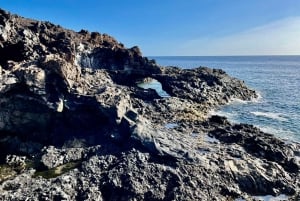 Route guided on the volcanic coast of Lanzarote.