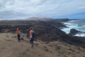 Route guided on the volcanic coast of Lanzarote.