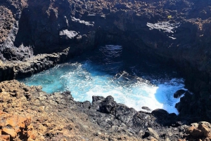 Route guided on the volcanic coast of Lanzarote.