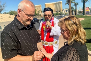 Las Vegas: Matrimonio nella cappella di Elvis + segno di Las Vegas + foto