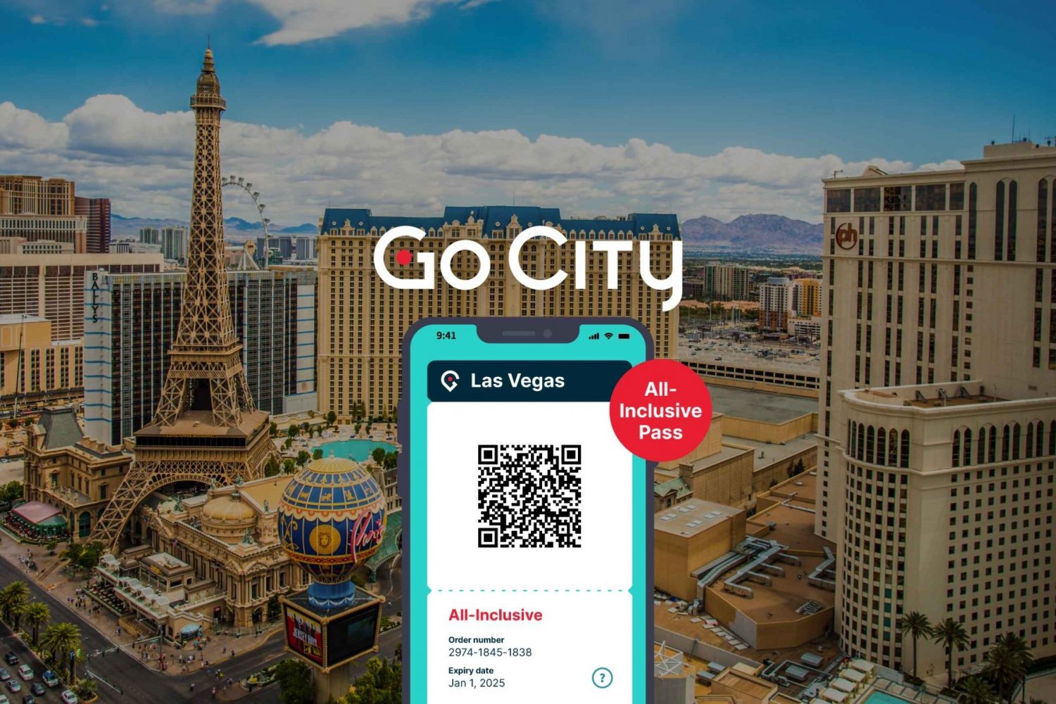 Las Vegasissa: Nähtävyydet: Go City All-Inclusive Pass 45+ nähtävyydellä.