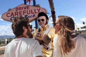 Las Vegas: Goldene Elvis-Gelübdeerneuerung oder Hochzeit am Welcome Sign