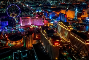 Las Vegas: Natthelikopterflyvning og neonmuseumstur