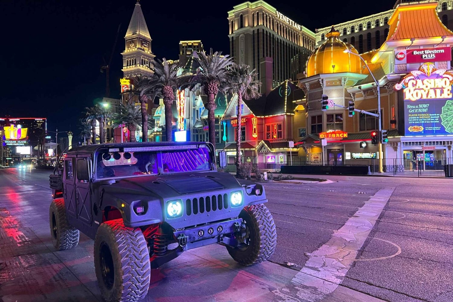 Tour panoramico della Strip di Las Vegas in Hummer militare senza portiere