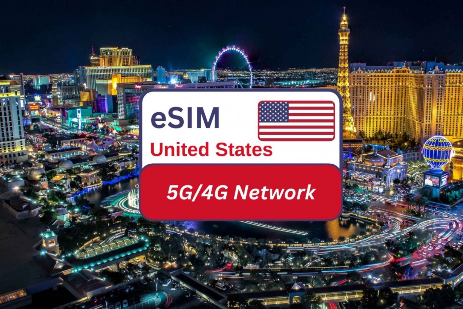 Las Vegas: Plano de dados eSIM dos Estados Unidos para viajantes