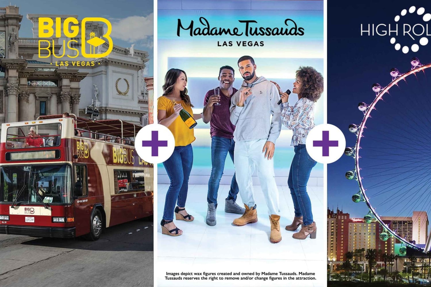 Vegas : Madame Tussauds, High Roller et visite à arrêts multiples
