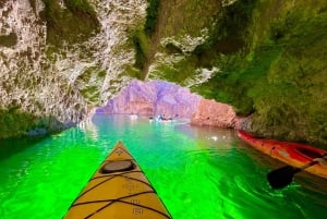 Willow Beach: Emerald Cave Sunset Tour w/ Campfire & Dinner