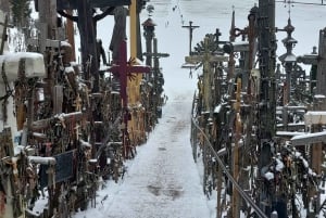 From (Riga) Jelgava train station: hill of crosses, Rundale