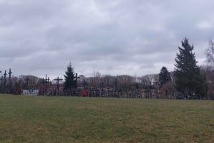 From (Riga) Jelgava train station: hill of crosses, Rundale