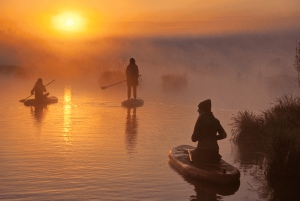 From Riga: Sunrise SUP Tour with Pick-Up at Cenas Tīrelis