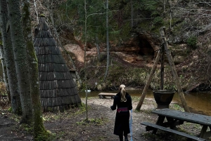 Riga: Huskywandeling in het natuurpad