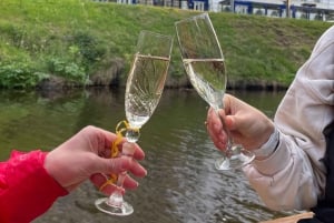 Riga: Private boat tour & sparkling wine