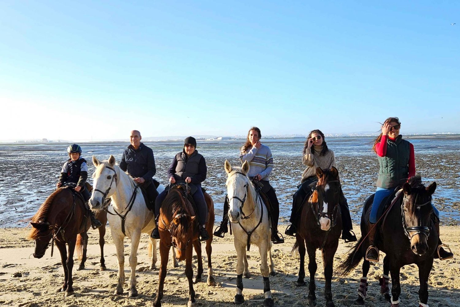 Beach horseback riding in group + photo report