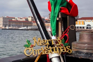 Lisboa-julelys-cruise på Tajo med varm drikke