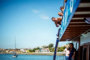 Lisbon: Sightseeing Cruise with Open Bar, DJ & Swim Stop