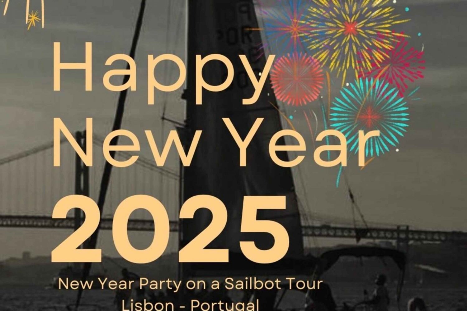 Lisbona: Festa di Capodanno in barca a vela dal 2025 al 2026
