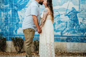 Lissabon: Privéfotoshoot in Alfama met bewerkte foto's