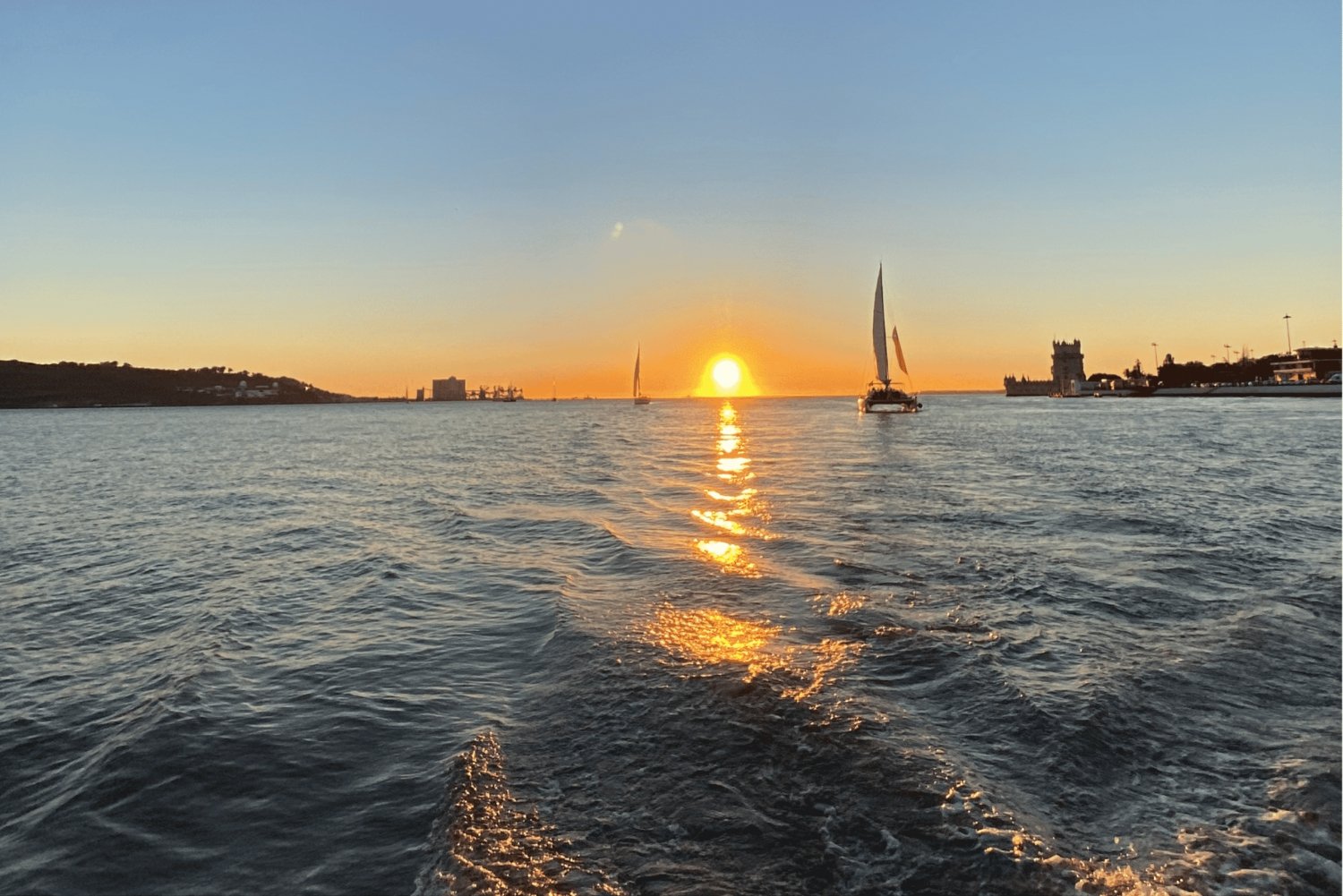 Lisbon: Sunset and Wine Catamaran Tour