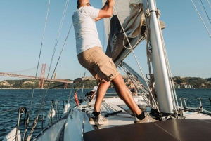 Lisbon: Sunset Sailboat with Open Bar
