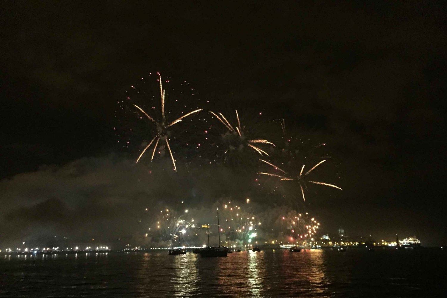 Sail into 2025: Lisbon Fireworks from the River