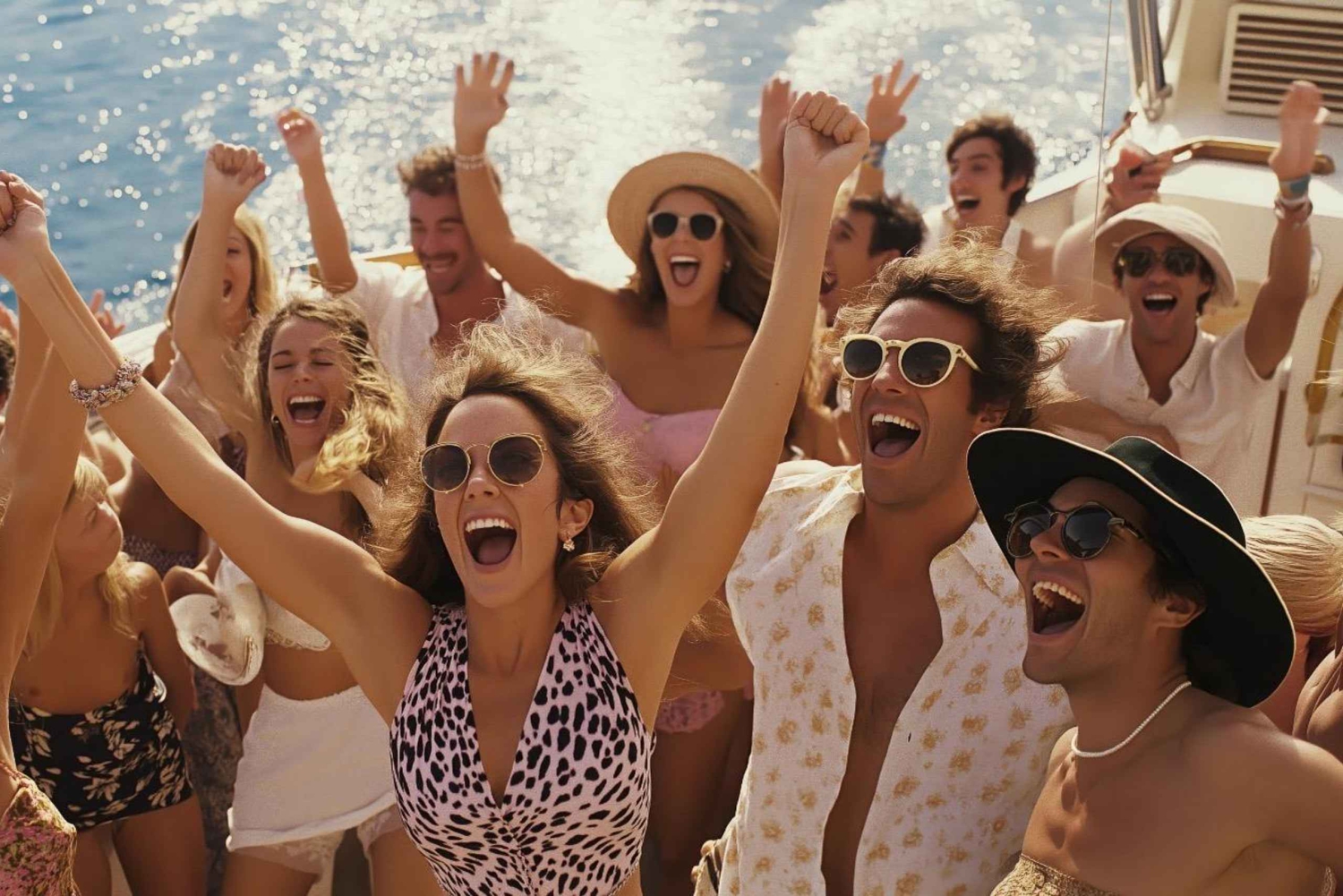 VIP Catamaran Party at Sunset with DJ and Premium Open Bar .