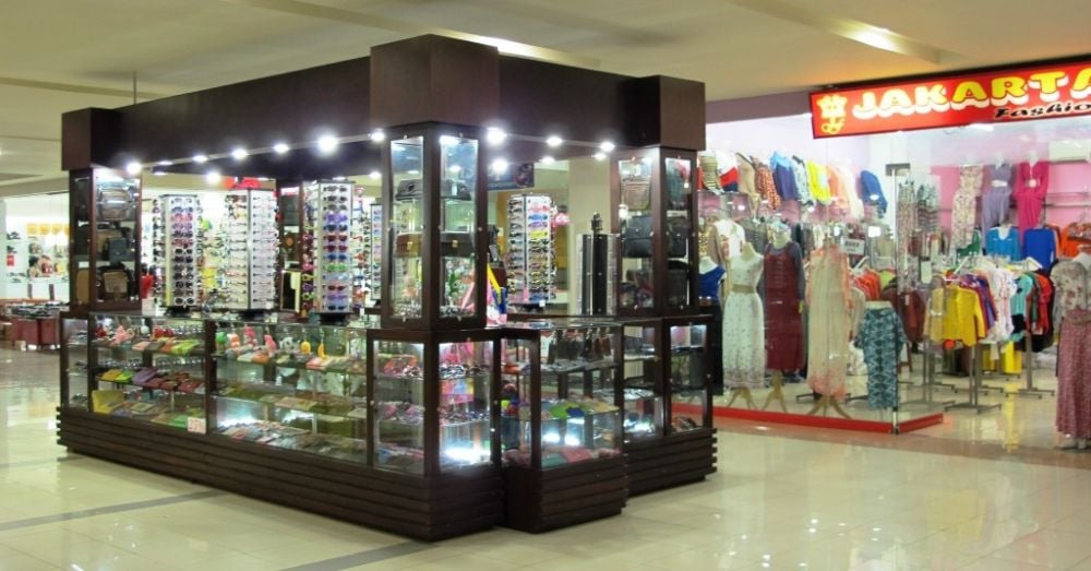 A mini-stall selling sunglasses and wallets