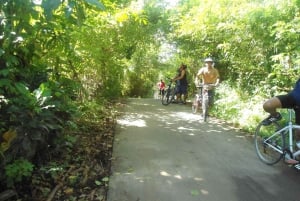 Cykeltur på landsbygden till byn Golong och Lingsar-templet