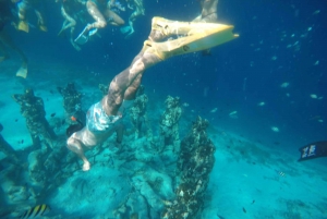 Gili Air : Snorkling Simning med sköldpadda och staty