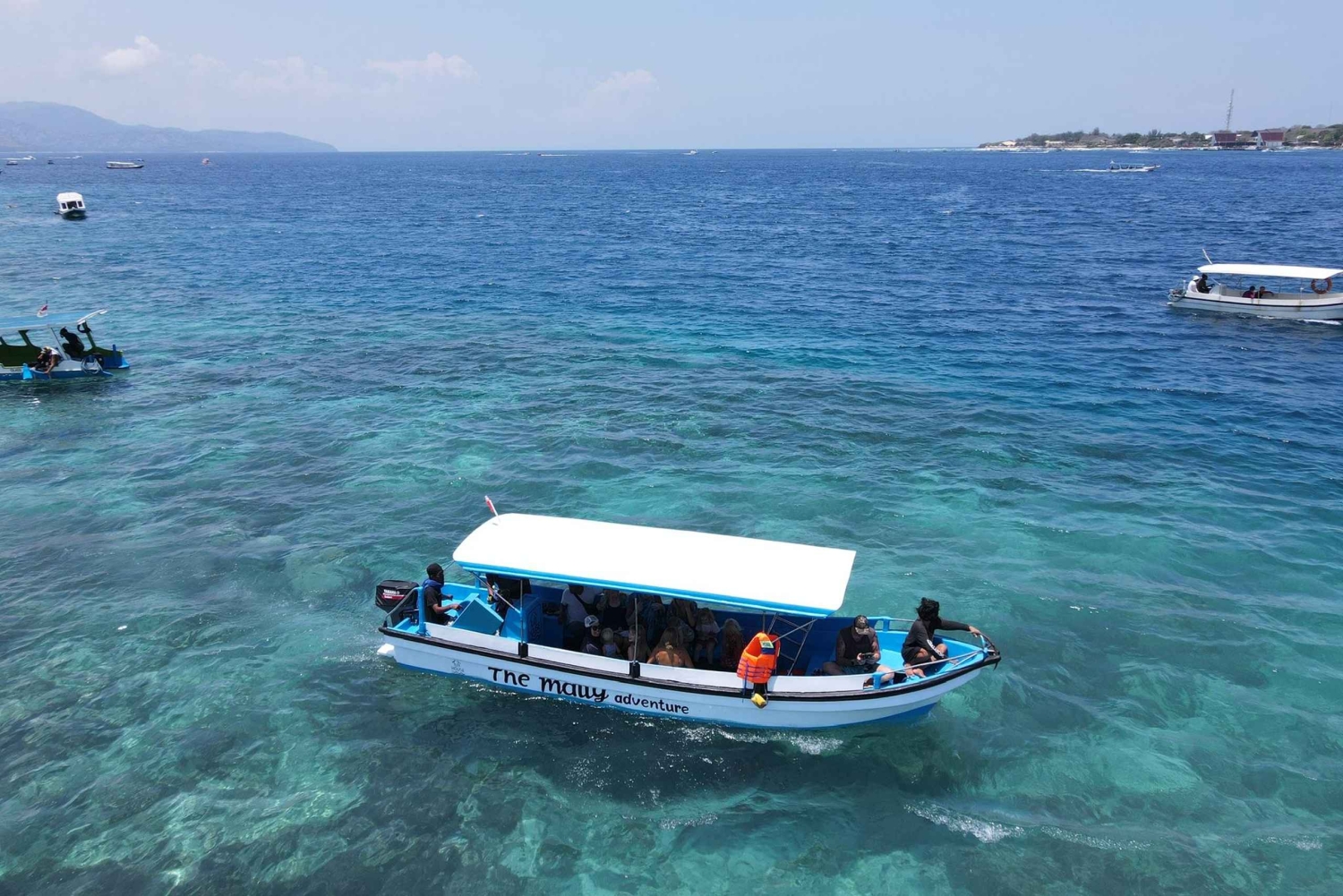 Gili island Snorkelling by private glass bottom boat