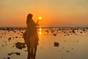 Strandridning på hästryggen på Gili-öarna