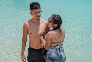 Excursion en bateau sur la plage rose de Lombok : plongée avec tuba et détente