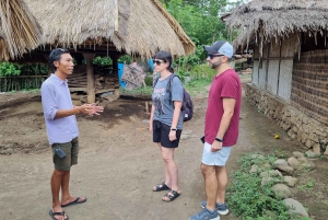 Lombok: Selong Hill: Vesiputoukset, Sasak-kylä, riisipelto ja Selong Hill.