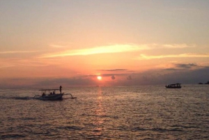 snorkeltur ved solnedgang