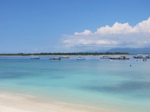 Boats in the bay off Gili T