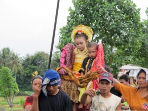 Boy and girl together during a ceremony
