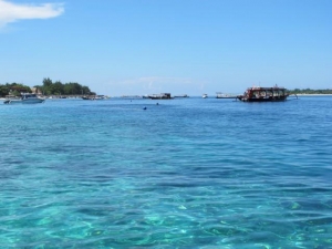 Clear Blue Water surrounding Gili Trawangan