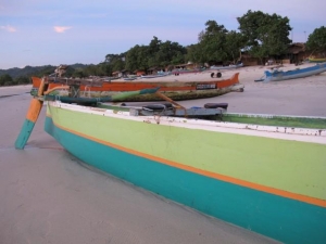 Fishing boats in the sunset