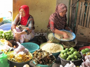Ladies selling at the market