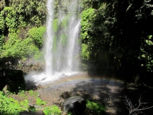 Rainbow at the bottom of the waterfall
