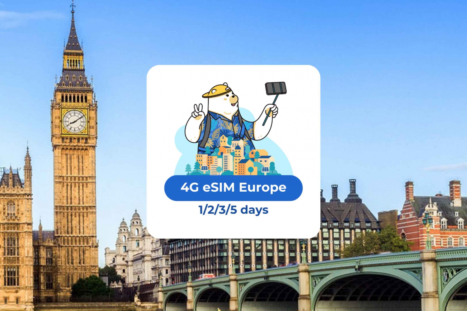 Europa: eSIM mobildata (33 lande) - 1/2/3/5/7 dage