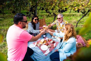 De Londres: Excursão de ônibus vintage com vinho e ingressos de trem de ida e volta