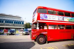 De Londres: Excursão de ônibus vintage com vinho e ingressos de trem de ida e volta