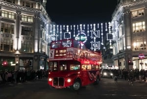 London: Julelystur i vintagebuss med åpent tak