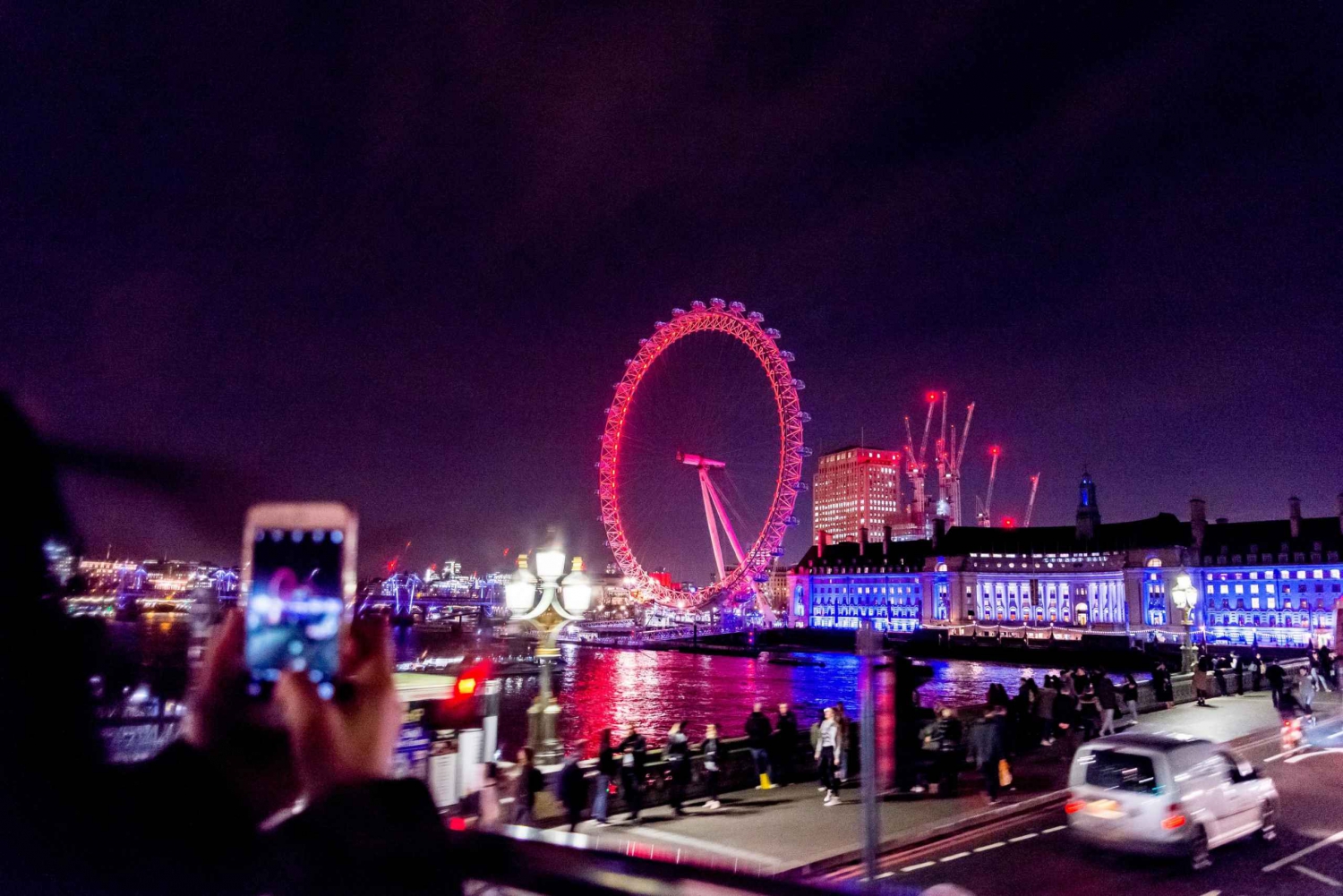 Londres : Visite touristique nocturne en bus à toit ouvert