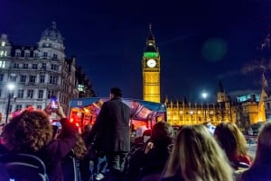 Londres: Excursão turística noturna em ônibus aberto