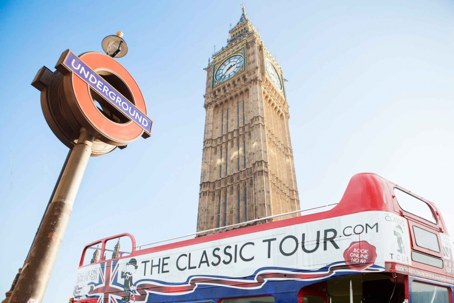 London: Open-Top Vintage Bus Tour med rejseleder