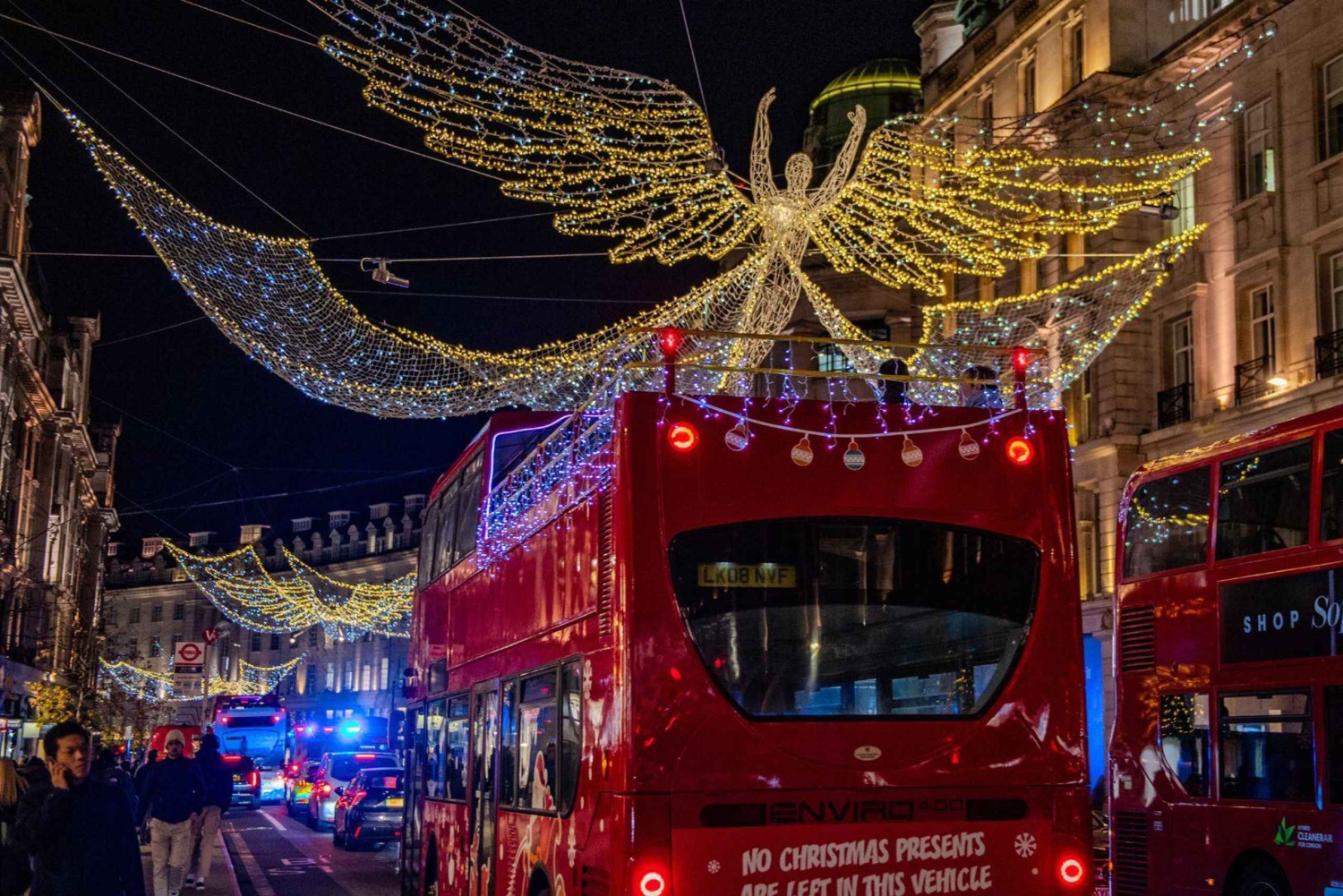 Londres: tour en autobús abierto con luces navideñas de Santa