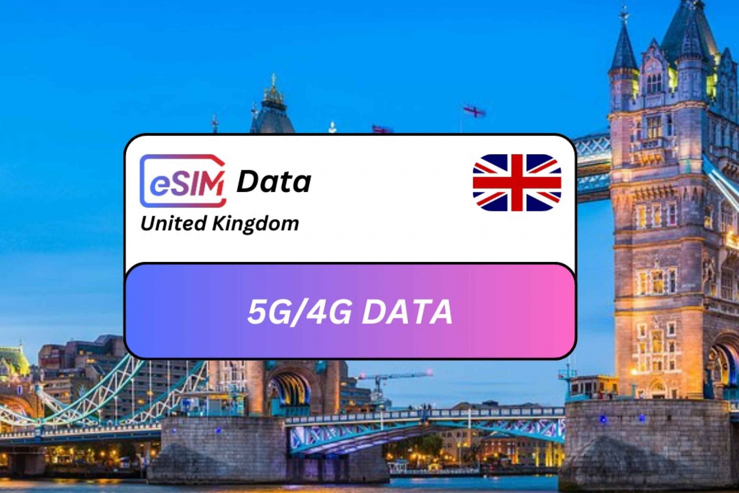 Londres: Plano de dados de roaming do eSIM do Reino Unido