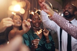 Sylwestrowe fajerwerki w County Hall przy London Eye